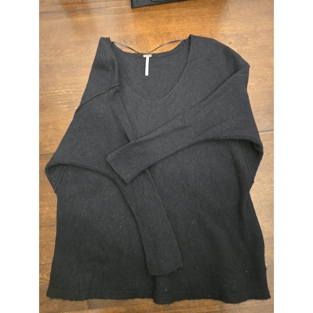 Free People Black Slouchy Yak Wool Blend Oversized Sweater (Size XS/TP)